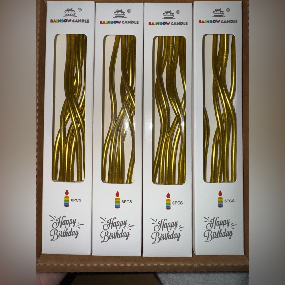 Spiral Gold Candle Set